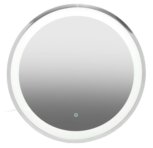 Orsina Illuminated Silver Round Mirror