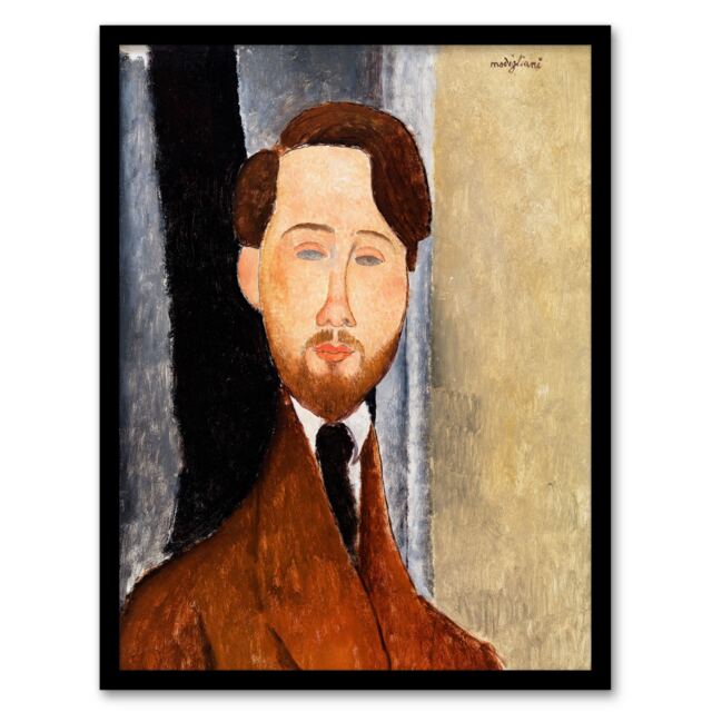 "Leopold Zborowski Portrait Modigliani Vintage Framed Wall Art Print 12X16"""