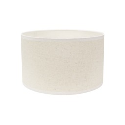 ValueLights Eva Natural Linen White Trim Small Shade and Bulb