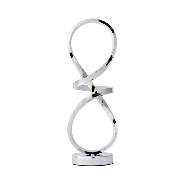 ValueLights Infinity Swirl Integrated LED Touch Dimmer Table Lamp Silver