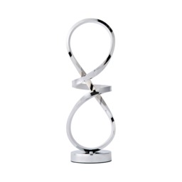 ValueLights Infinity Swirl Integrated LED Touch Dimmer Table Lamp Silver