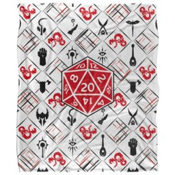 Dungeons & Dragons D20 Blanket - White - One Size