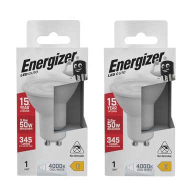 Energizer LED GU10 345lm 3.6W 4000K (Cool White) Light Bulb - Pack of 2
