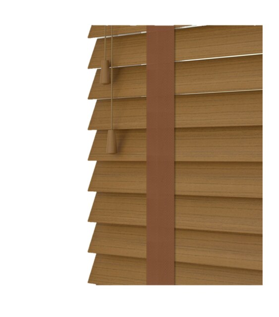110cm Truffle Faux Wood Venetian Blinds with Tapes (120cm Drop) Brown Brown