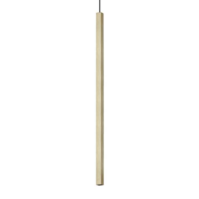 Ultrathin Square 100cm Tall LED Slim Pendant Ceiling Light Satin Brass 3000K