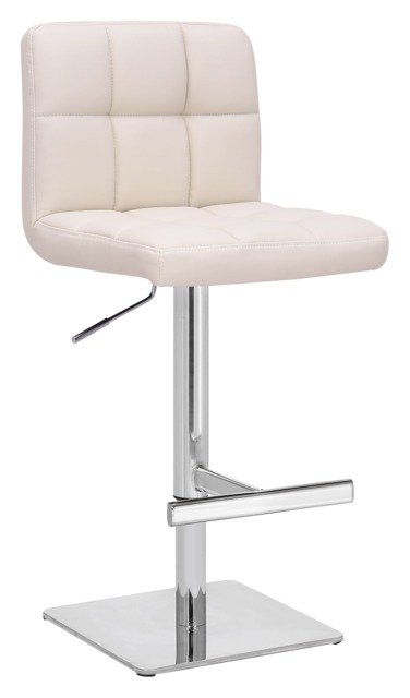 Allegro Deluxe Kitchen Bar Stool, Adjustable Height and Swivel, Breakfast Bar & Home Barstool, Cream