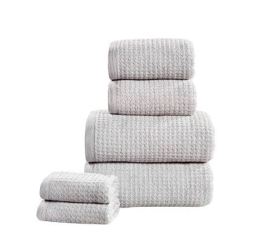 Waffle Pure Cotton Hand Towels Super Soft and Absorbant Silver Storm Hand towel 1