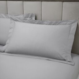 Bianca 180 Thread Count Egyptian Cotton Oxford Pillow case Silver Silver Grey One Size
