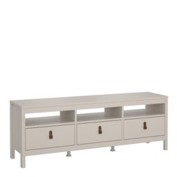 Barcelona TV Unit 3 Drawers in Cashmere Grey Cashmere One Size 1
