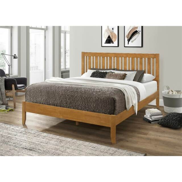 5ft King Size Glastonbury Oak Shaker Style Wood Bed Frame - (158cm)