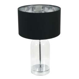 ValueLights Jessy Chrome Table Lamp Black Chrome Shade