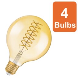 Osram Vintage 1906 LED Globe Gold Filament Lamp Bulb E27 60W Warm White 4 Pack