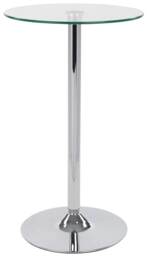 Alpo Tall Poseur Bar Glass Table Round Clear Glass Top Clear