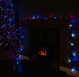 38.3m 480 LED SupaBrights Multi-Action Christmas String Lights with Timer in Blue, Red & White