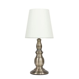 ValueLights Sierra Antique Gold Touch Table Lamp Cream Shade