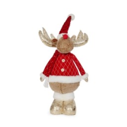 65cm Standing Plush Golden Cupid Christmas Reindeer Decoration