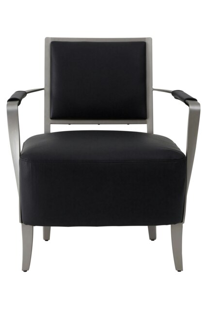 Luxurious Black Leather Chair, Velvet Upholstered Occassional Arm Chair, Striking Design Lounge Chair Black