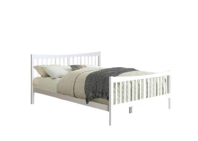 5ft Kingsize Wooden Bed Frame In White