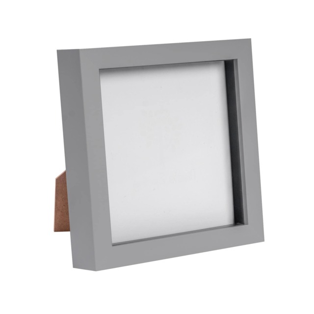 "Nicola Spring 3D Box Photo Frame - 6"" x 6"" - Grey"