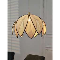 Osram Decor Rattan Lotus Pendant Ceiling Light 670mm E27 Brown 15W LED Modern
