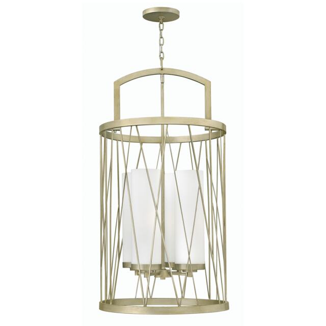 Nest 4 Light Ceiling Pendant Chandelier Silver Leaf, E27
