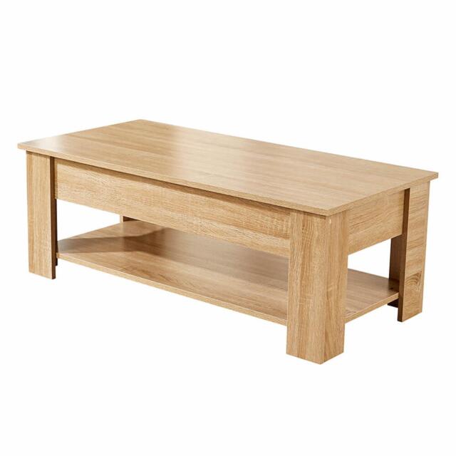 Wooden Coffee Table With Lift Up Top Storage Area and Magazine Shelf Brown