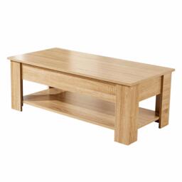 Wooden Coffee Table With Lift Up Top Storage Area and Magazine Shelf Brown