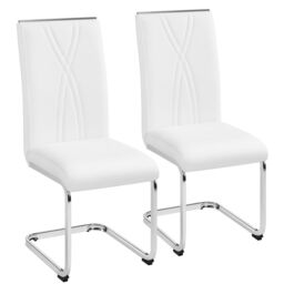 Yaheetech 2PCS Dining Chairs Faux Leather Chairs for Kitchen Dining Room