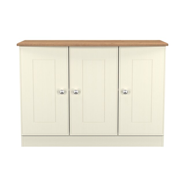 Albert 3 Door Sideboard in Cream Ash & Riviera Oak (Ready Assembled) Cream Cream Ash & Riviera Oak