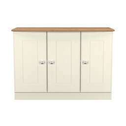 Albert 3 Door Sideboard in Cream Ash & Riviera Oak (Ready Assembled) Cream Cream Ash & Riviera Oak