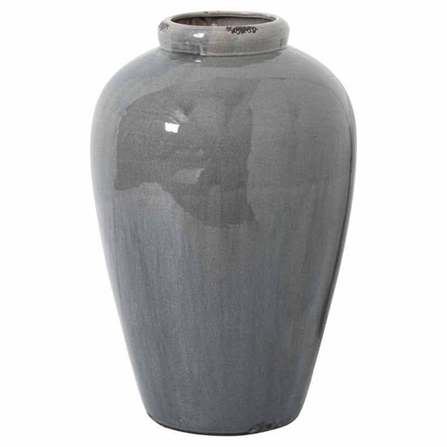Garda Glazed Tall Juniper Vase - Ceramic - L36 x W36 x H57 cm - Grey Grey