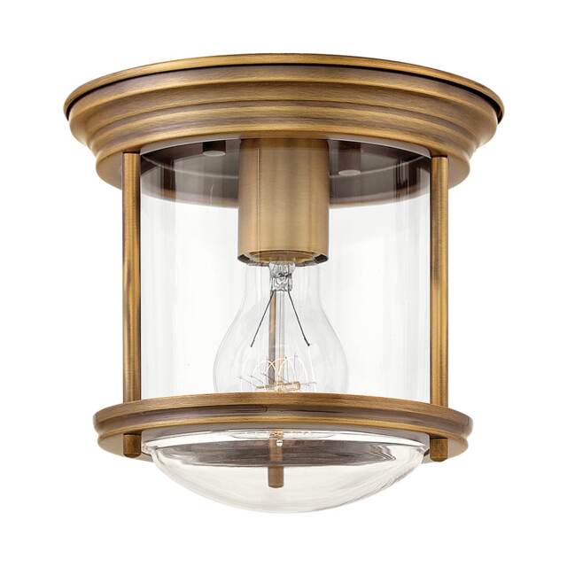Hinkley Hadrian 1 Light Flush Mount Brushed Bronze with Glass IP44