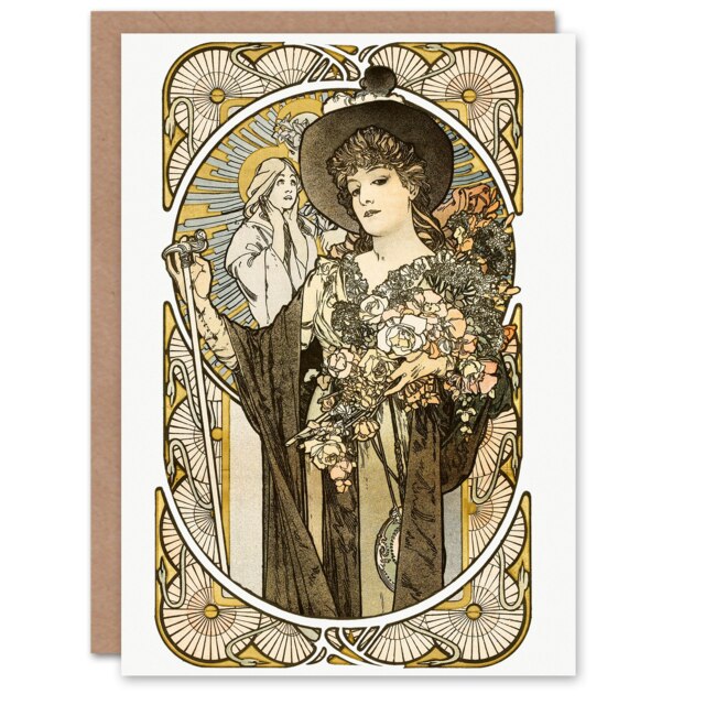 Alphonse Mucha Art Card La Tosca Theatre Play Vintage Advert