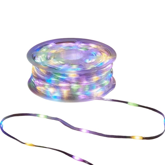 15m Light up Christmas Two Tone String Lights with 200 Warm White & Multi-Coloured LEDs