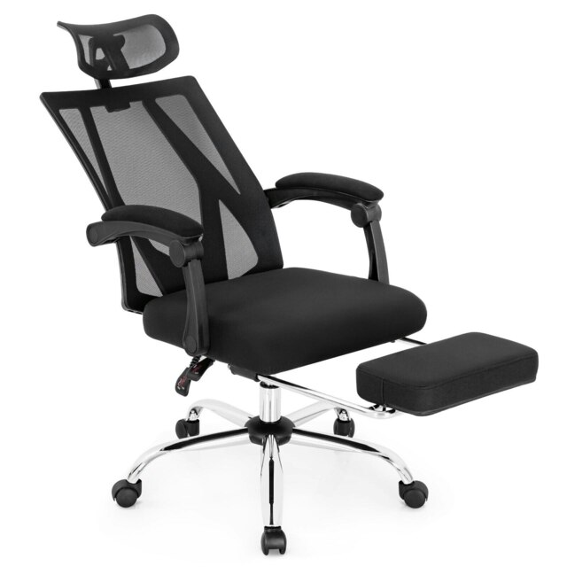 COSTWAY Ergonomic Executive Office Chair High Back Reclining Black