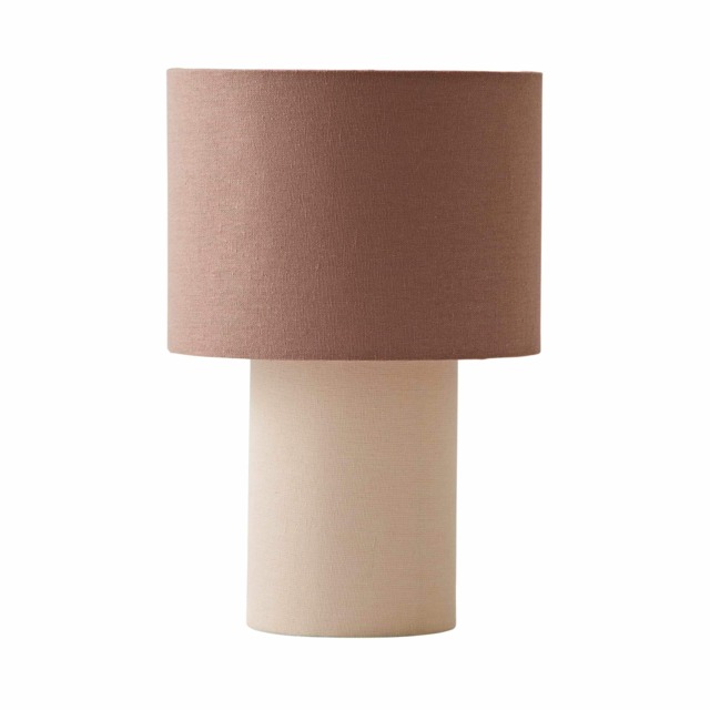 ValueLights Bobby Mocha Colour Clash Duo Fabric Table Lamp Brown