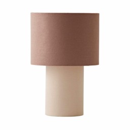 ValueLights Bobby Mocha Colour Clash Duo Fabric Table Lamp Brown