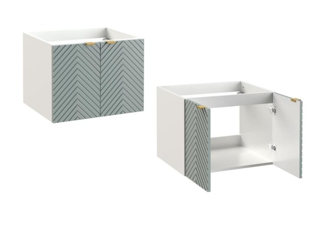 Cara Bathroom Furniture Set Vanity Unit & Tall Cabinet - Green 600mm