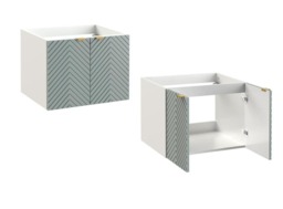 Cara Bathroom Furniture Set Vanity Unit & Tall Cabinet - Green 600mm