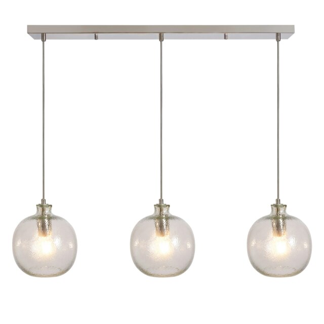BHS Alfie Bobble Glass 3 Light Pendant Bar, Clear