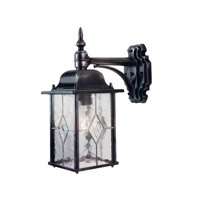 Wexford 1 Light Outdoor Wall Lantern Light Black Silver IP43, E27