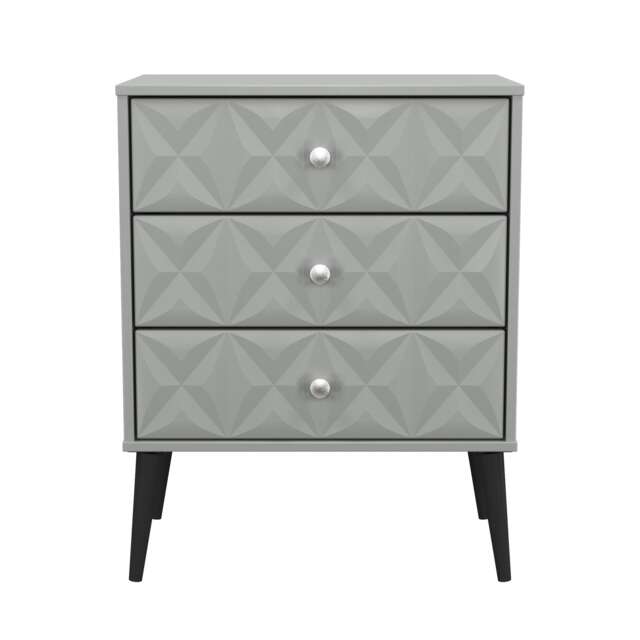 Toledo 3 Drawer Midi Chest of Drawers in Dusk Grey (Ready Assembled) Grey Dusk Grey