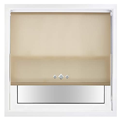 FURNISHED Daylight Trimmable Roller Blinds with Triple Diamond Eyelets and Metal Fittings Brown Cappuccino (W) 100cm x (L) 210cm