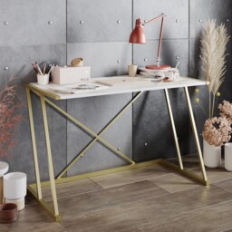 Decorotika Anemon Metal Legs Computer and Writing Desk - W 120 cm x H 75 cm x D 60 cm