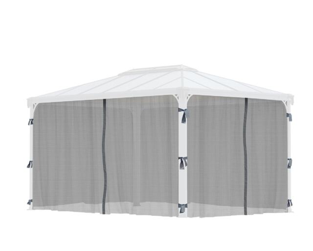 Net Curtain Set for Rectangle Gazebo 4X - L401 x W401 x H217 cm (Gazebo Not Included)