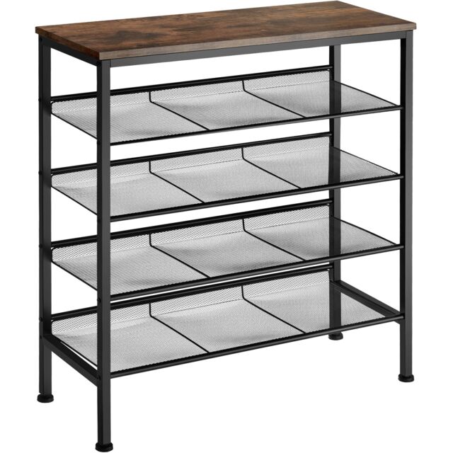 Shoe Rack Bournemouth - surface shelf and 4 grid shelves, industrial style Brown Industrial wood dark, rustic 75,50 x 30,50 x 85,50 cm 1
