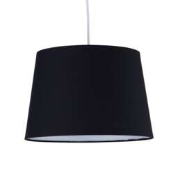 Black Cotton 28cm Tapered Cylinder Pendant or Lamp Shade Black Medium 1