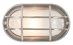 Stainless Steel Cast Aluminium Outdoor Oval Bulkhead Wall Light Silver Stainless Steel 1