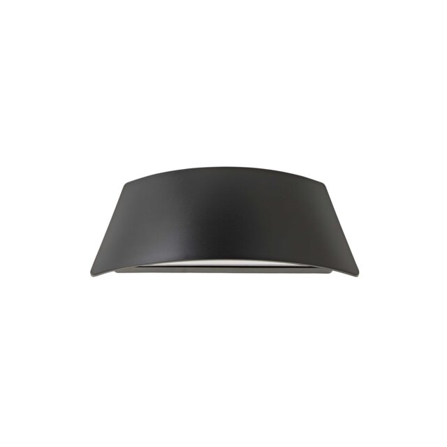 ValueLights John Black Curved IP65 LED Up/Down Outdoor Wall Light Black