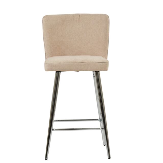 Lakeland Furniture Padstow Natural Cream Fabric Chrome Fixed Base 1 Bar Stool